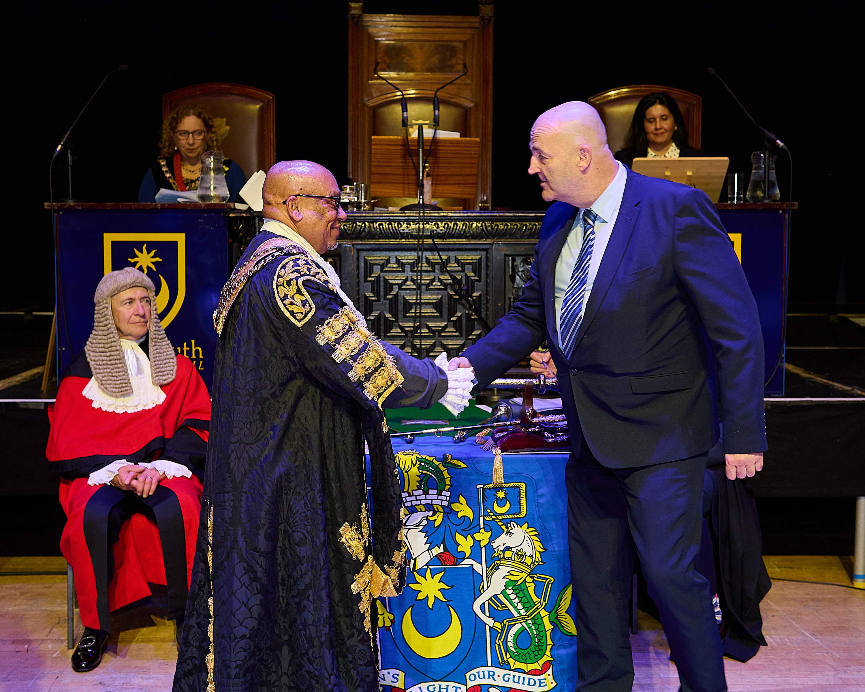 John Ryder receiving civic recognition in Portsmouth